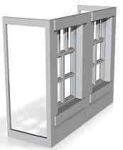TALL WAREHOUSE upper wall with windows (rendered version)  1/76 scale
