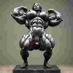 Unwavering Assertiveness: This Muscular Character's Bold Pose and Focused Gaze Highlight an Impressively Defined and Powerful Physique