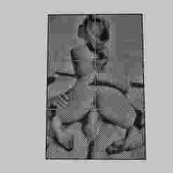 WALL ART - a woman in a black stays and shows off her big ass
