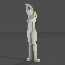 woman pixelated