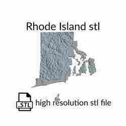 USA State of Rhode Island Topographic Map - 3D Terrain Elevation - Relief Map - Topography of Rhode Island