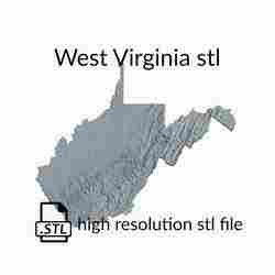 USA State of West Virginia Topographic Map - 3D Terrain Elevation - Relief Map - Topography of West Virginia