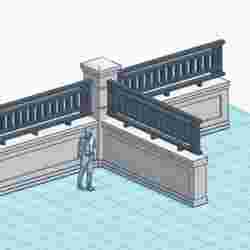 Boundary Wall 10 (Pillar t-junct puzzle) 1:64 scale