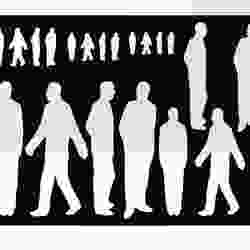 Man Silhouette Scissor Cut Outline Stencil - Architect Stencil
