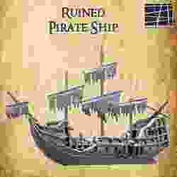Ruined Pirate Ship  28 mm Tabletop Terrain