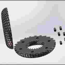 Rodin Coil Torus .STL 180mm. x 56mm. Diameter Coil | Two Halves 6 x Pins | iToroid Vortex Wave Field Generator | PEMF Coil 2 x 24 groves