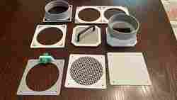 Magnetic printer enclosure vent system - negative pressure fume extractor system to vent out a window via dryer hose