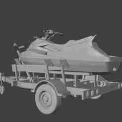 1/64 Jet ski & Trailer for Dioramas