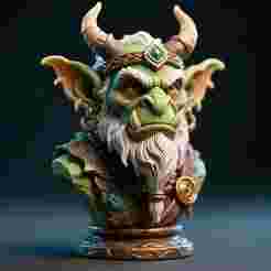 100mm Fantasy Goblin Bust: Detailed 3D Printable Model