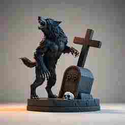 2320 COLORFUL Werewolf Howling - 3D Model, magic, dragon, serpent, mask, gnome, gorgon, venetian carnival, wild, fox, monster, cat, fair, witch, werewolf, horror, beast, snake, troll, skeleton dance, halloween