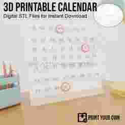 3D DESK CALENDAR WITH INDICATOR RING ENGLISH - SPANISH