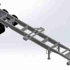 3D Model - 20 ft. container trailer | Transport chassis
