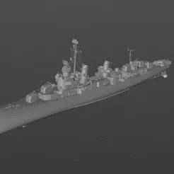 3D model of the USS Frank Fred destroyer