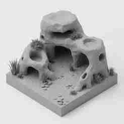 3D Printable Aquarium & Terrarium Cave – Natural Rock Hide STL