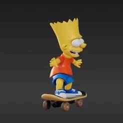 3D Printable Cartoon Skateboarder – Dynamic Motion Pose Miniature