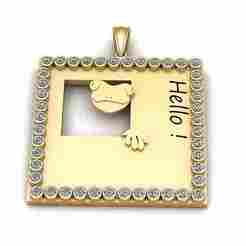 3D Printable  Hello Frog Gold Pendant