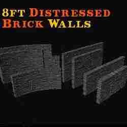 8ft Distressed Brick Walls in HO Scale