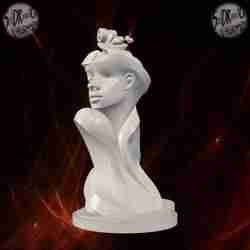 Abstract Wooden Woman Bust Sculpture – SoliDRawinGs SG950