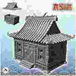 Asian temple with big roof and access stairs (22) - Medieval Asia Feudal Asian Traditionnal Ninja Oriental
