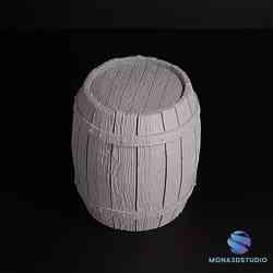 Barrel Miniature 20mm 25mm Pre-supported STL