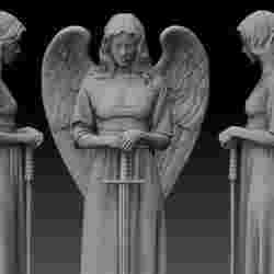 Beautiful Guardian Angel 3D Sculpture