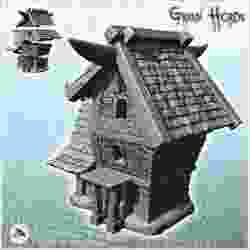 Chaos building with annex and entrance under canopy (1) - Ork Green Horde Fantasy Beast Chaos Demon Ogre