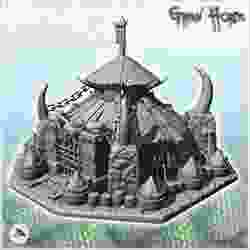 Chaos prison with gate and reinforced wooden roof (6) - Ork Green Horde Fantasy Beast Chaos Demon Ogre