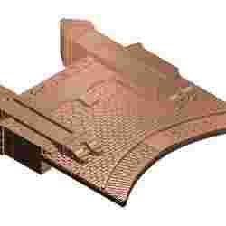 Clinker brick wall center section with columns for factory, wagon shed, depot 1:43