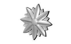 Faceted floral leaf rosette carving molding relief onlay
