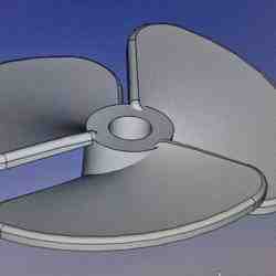 Fan propeller 3 blades 120 mm bore 14mm