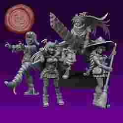 FFVII Halloween Costume Party - FFVII - 32mm Scaled Miniatures
