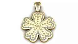 Floral Clover Pendant 3D Printable Model