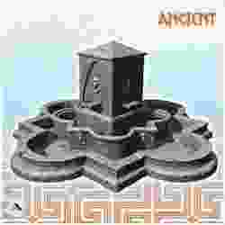 Fountain with four access points in square with lion heads (5) - Ancient Classic Old Archaic Historical 28mm 20mm 15mm