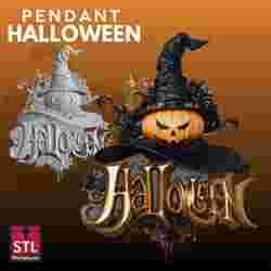 Halloween Medallion STL Decorative 3D Model