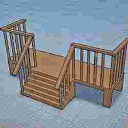 HO Scale Mobile Home Deck with Stairs