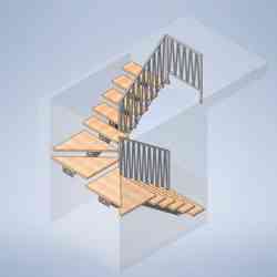 HOUSE STAIRS STAIRCASE STEPS MODERN WOOD METAL WELDED LASER LASERCUT