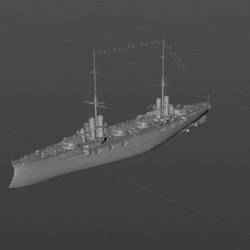 Italian battleship "Alighieri" 3D model material