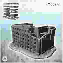 Large administrative building with columns and flag pediment (2) - Cold Era Modern Warfare Conflict World War 3 WW2 WW3