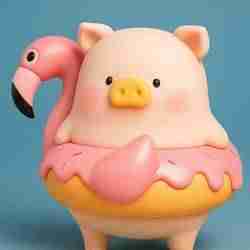 LuLu The Piggy in a Flamingo Donut Float