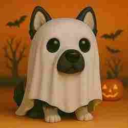 Malamute de Alaska Fantasma de Halloween POP STL