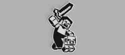 Minecraft Steve with Pig and Sword Logo Wall Picture