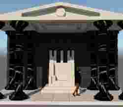 Parthenon, combat zone, diorama