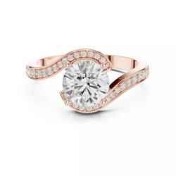 Round Cut Diamond Swirl Bypass Wedding Ring ALL SIZES STL Video