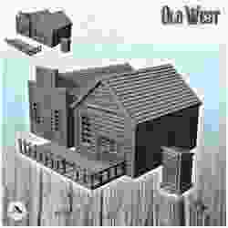 Set of western houses with toilet cabins (13) - USA America ACW American Civil War History Historical