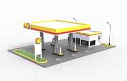 SHELL GASOLINE STATION DIORAMA 1-64 - ESTACION DE SERVICO SHELL