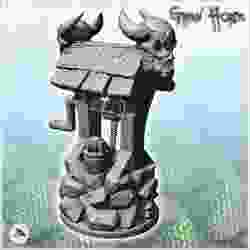 Skull chaos well with stone wall (14) - Ork Green Horde Fantasy Beast Chaos Demon Ogre