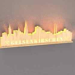 SKYLINE GELSENKIRSCHEN MIT STAND UND LICHT