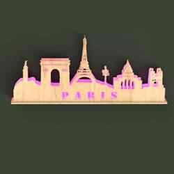 SKYLINE PARIS WITH STAND AND LIGHT