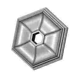 Split hexagonal curved ceiling medallion rosette relief 3D print model
