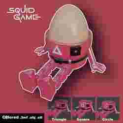 Squid Game Flexi Egg Cups – Articulated Egg Holder Figures (3 Designs) Colored